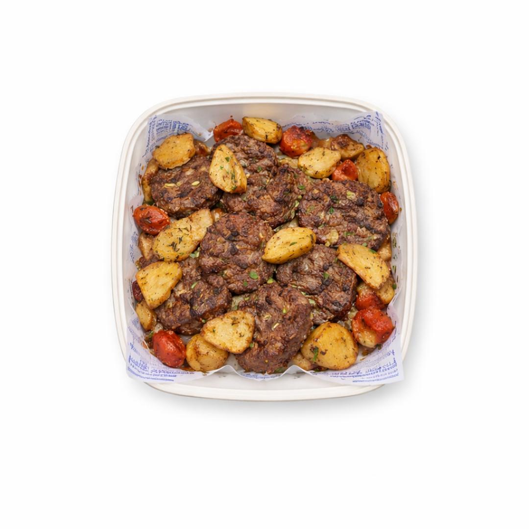 Golden Spiced Kafta with Potatoes