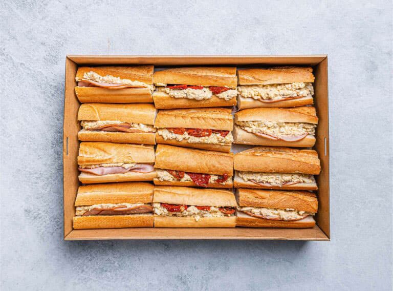 Breakfast Baguettes Ham, Veg (Platter of 12)