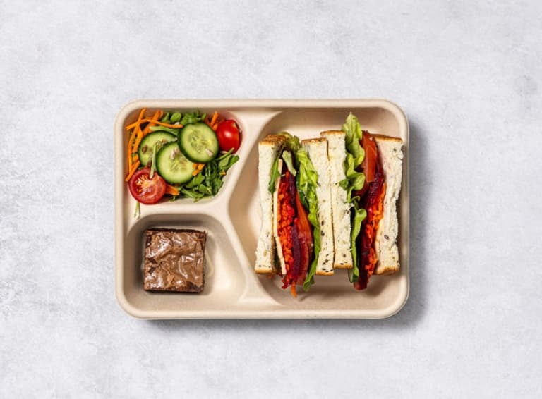 Vegetarian Sandwich, Salad, and Sweet Pack