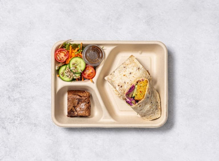Vegetarian Wrap, Salad & Sweet Pack