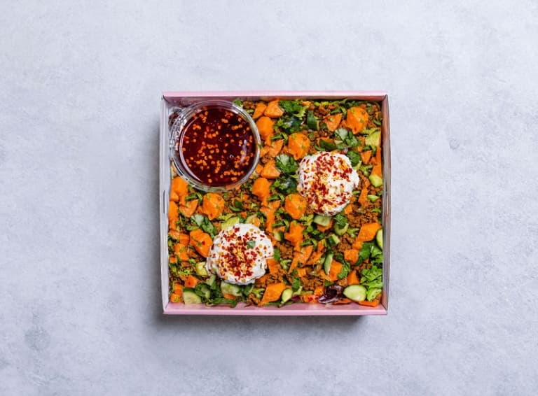Hot Honey Ground Beef Salad (Small Platter)