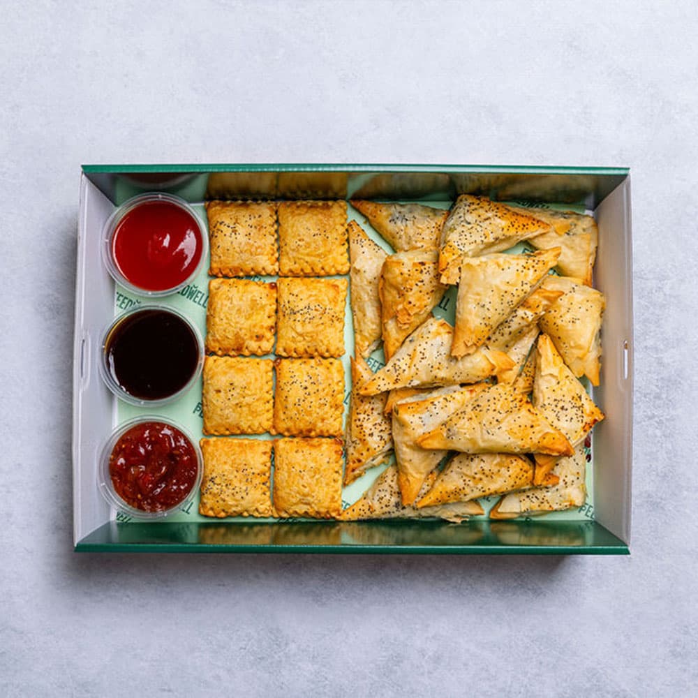 Vegetarian Curry Puffs and Filo Pastry Platter