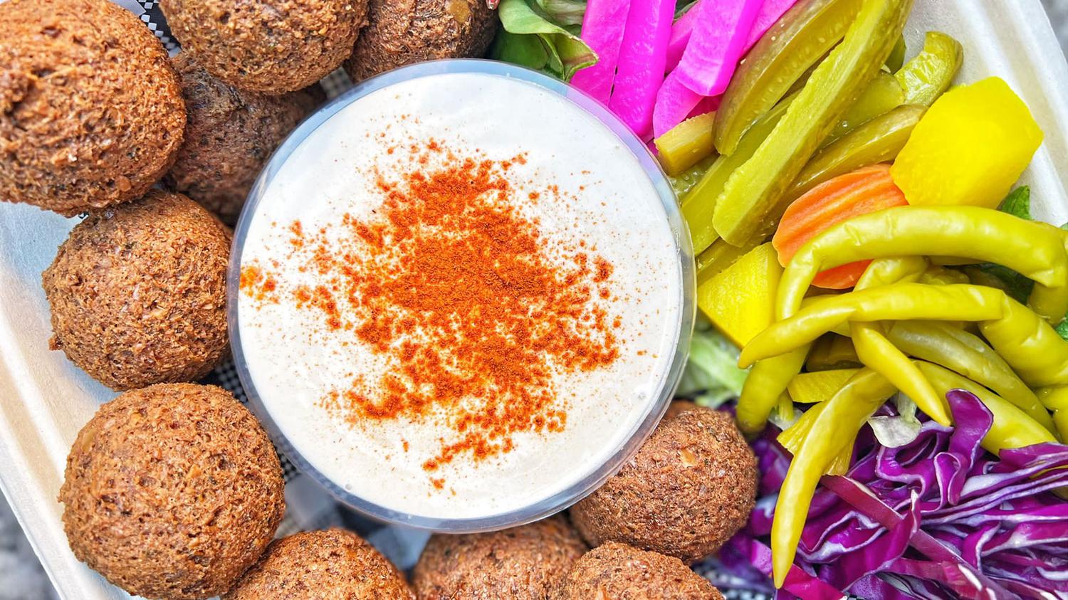 Falafel, Mixed Pickles and Salad (Medium Box)