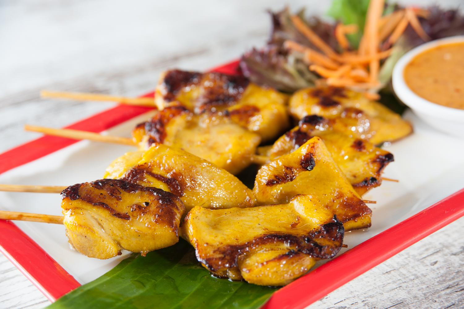 Gluten Free Mini Satay Chicken Skewers