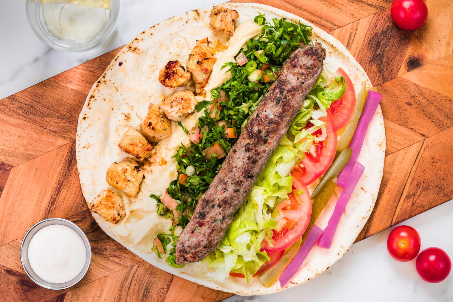 Large Wrap - Mixed Lamb Kafta & Chicken
