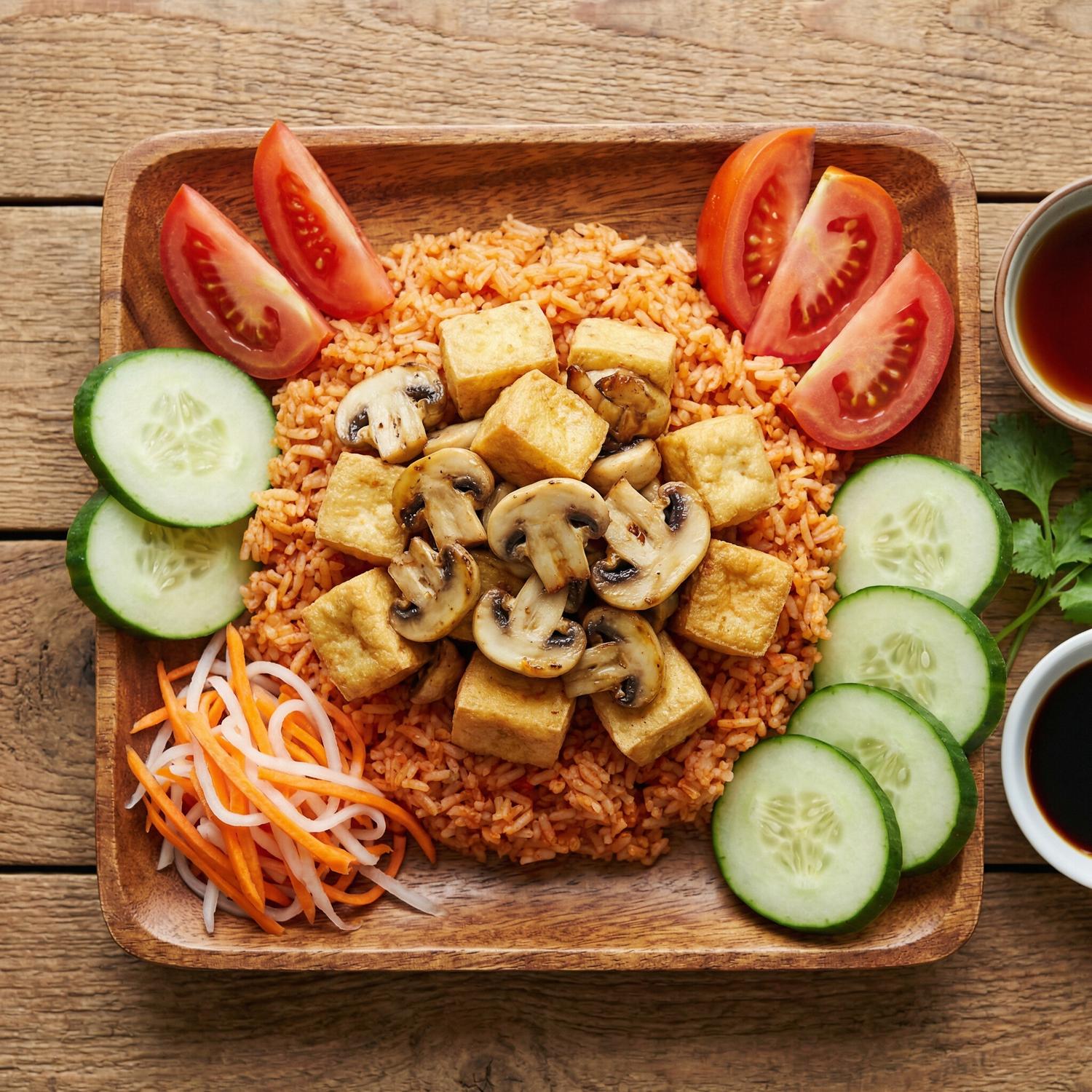 Mushroom and Tofu Vietnamese Rice