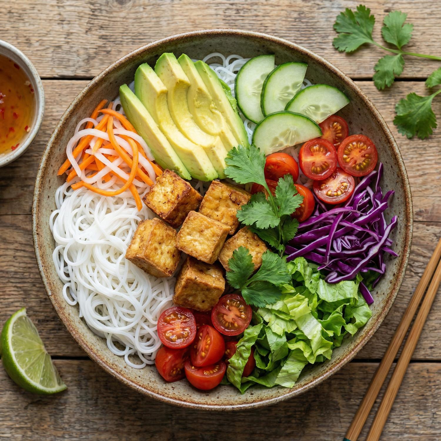Tofu and Avocado Vermiceli Salad