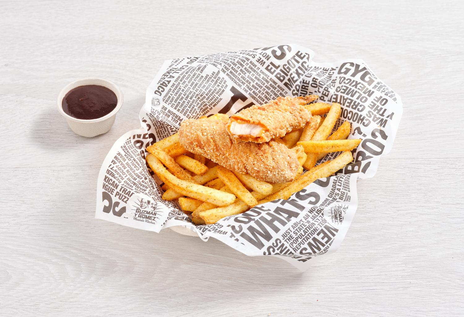 Crispy Chicken Tenders and Fries