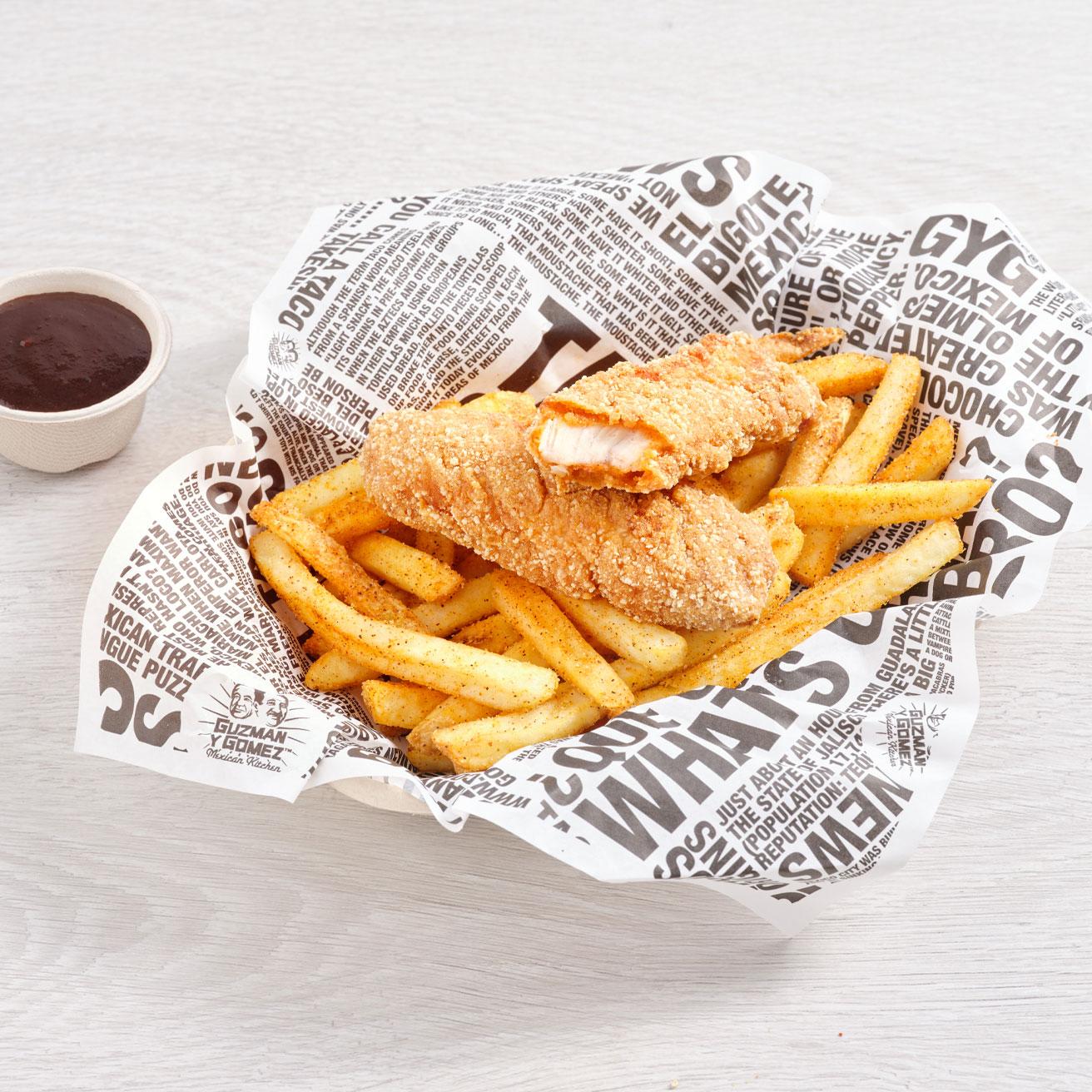 Crispy Chicken Tenders and Fries