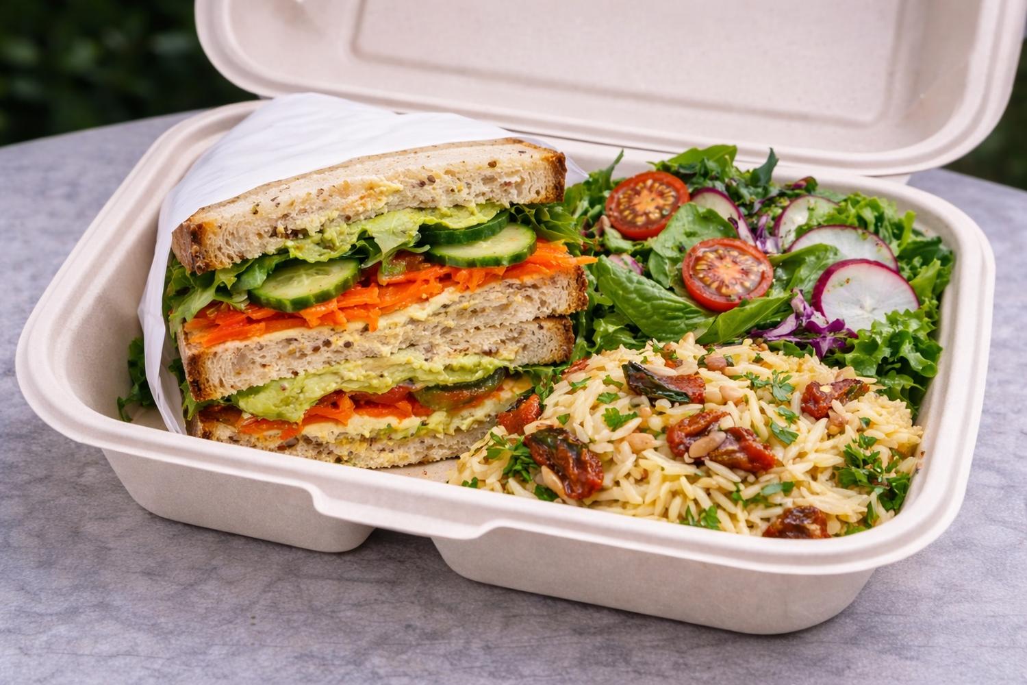 Avocado Sandwich, Orzo Pasta & Salad Meal Box
