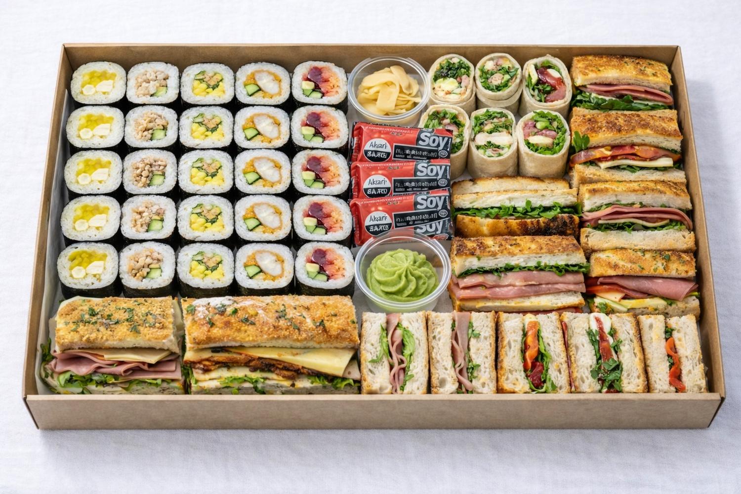 Sandwiches and Sushi Platter