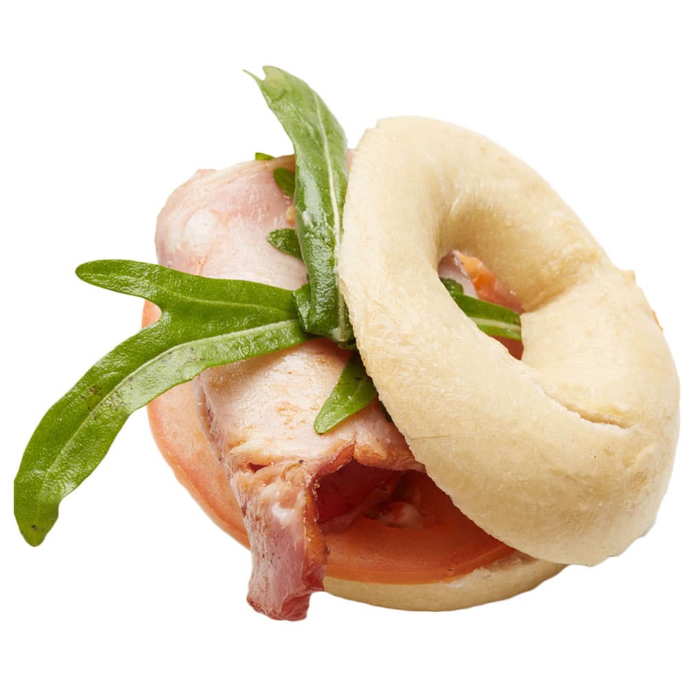 Mini Bagel BLT with Crispy Bacon, Tomato & Rocket