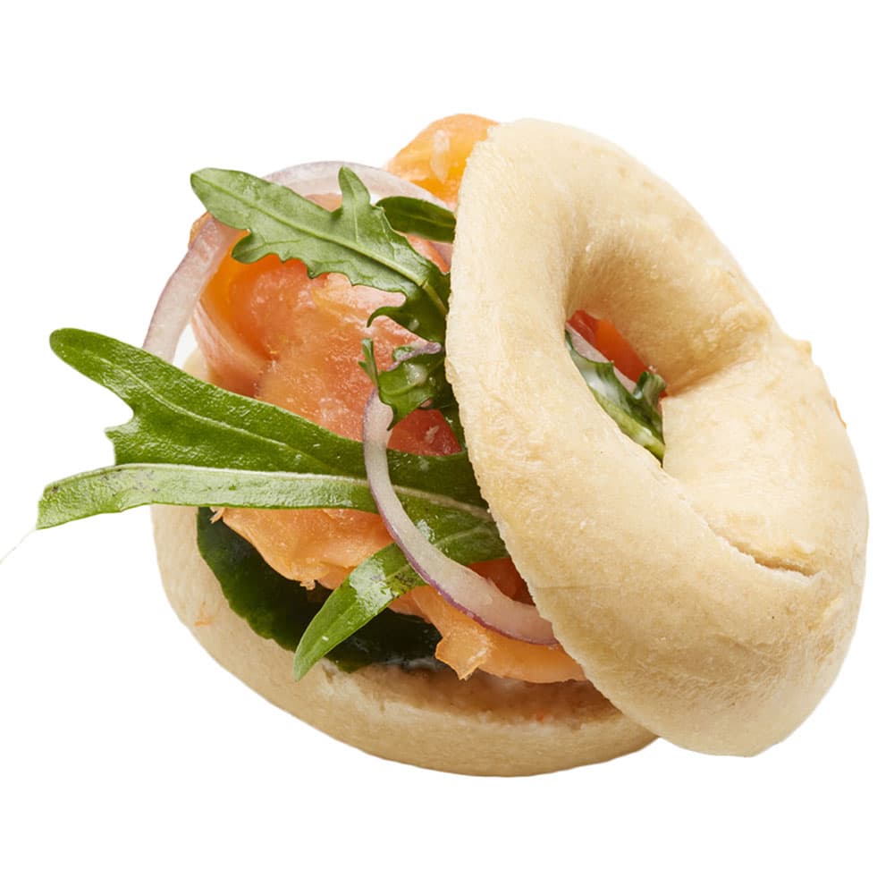 Mini Bagel with Smoked Salmon and Cream Cheese