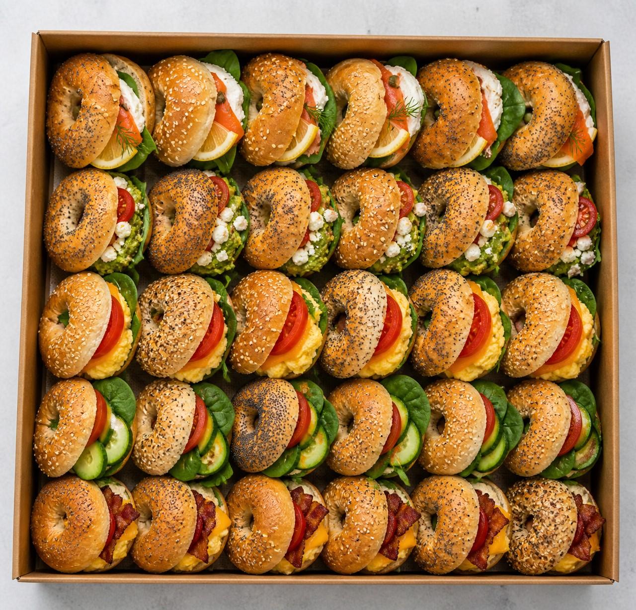 Assorted Mini Breakfast Bagel Platter