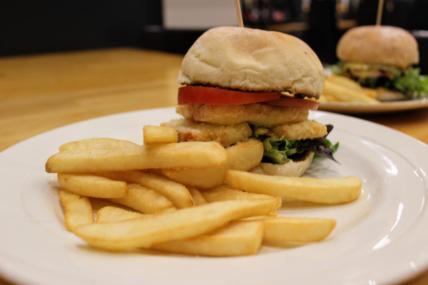 Haloumi Burger and Fries