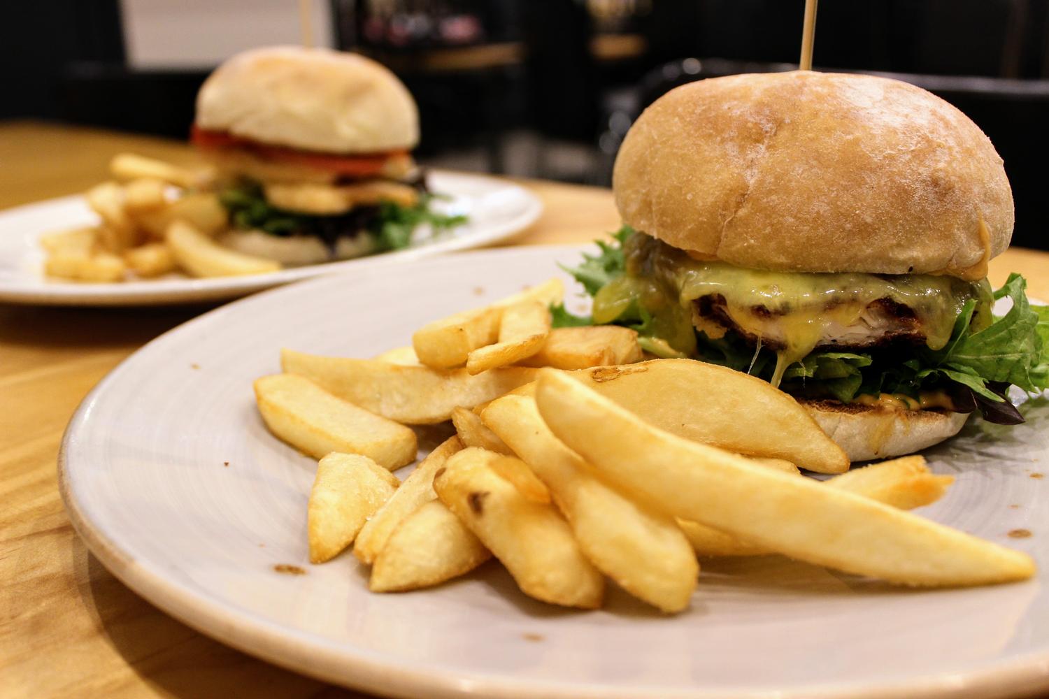 Chicken Burger and Fries