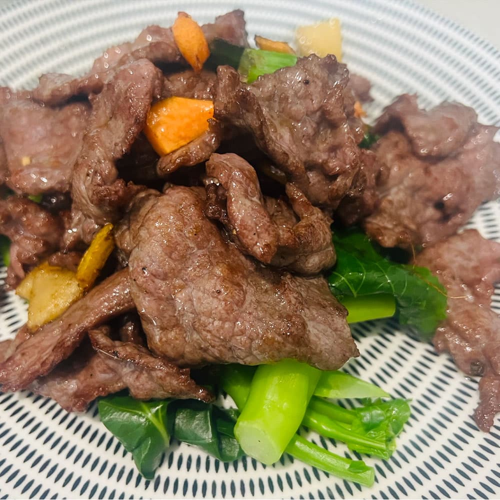 Stir Fried Chinese Broccoli with Rice Platter