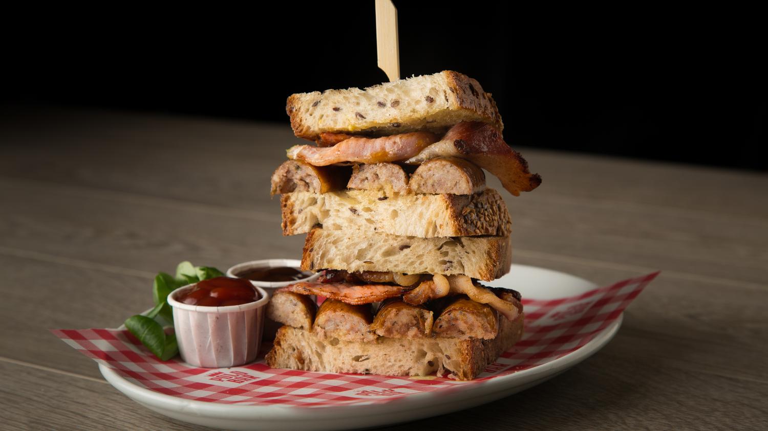 Bacon & Sausage Sandwich