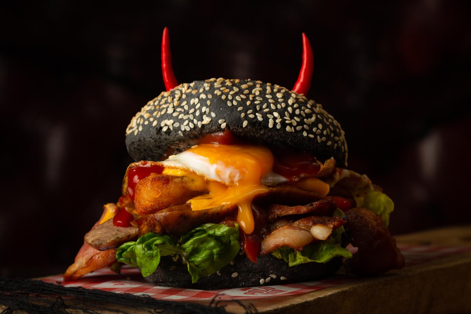 Halloween breakfast in a bun