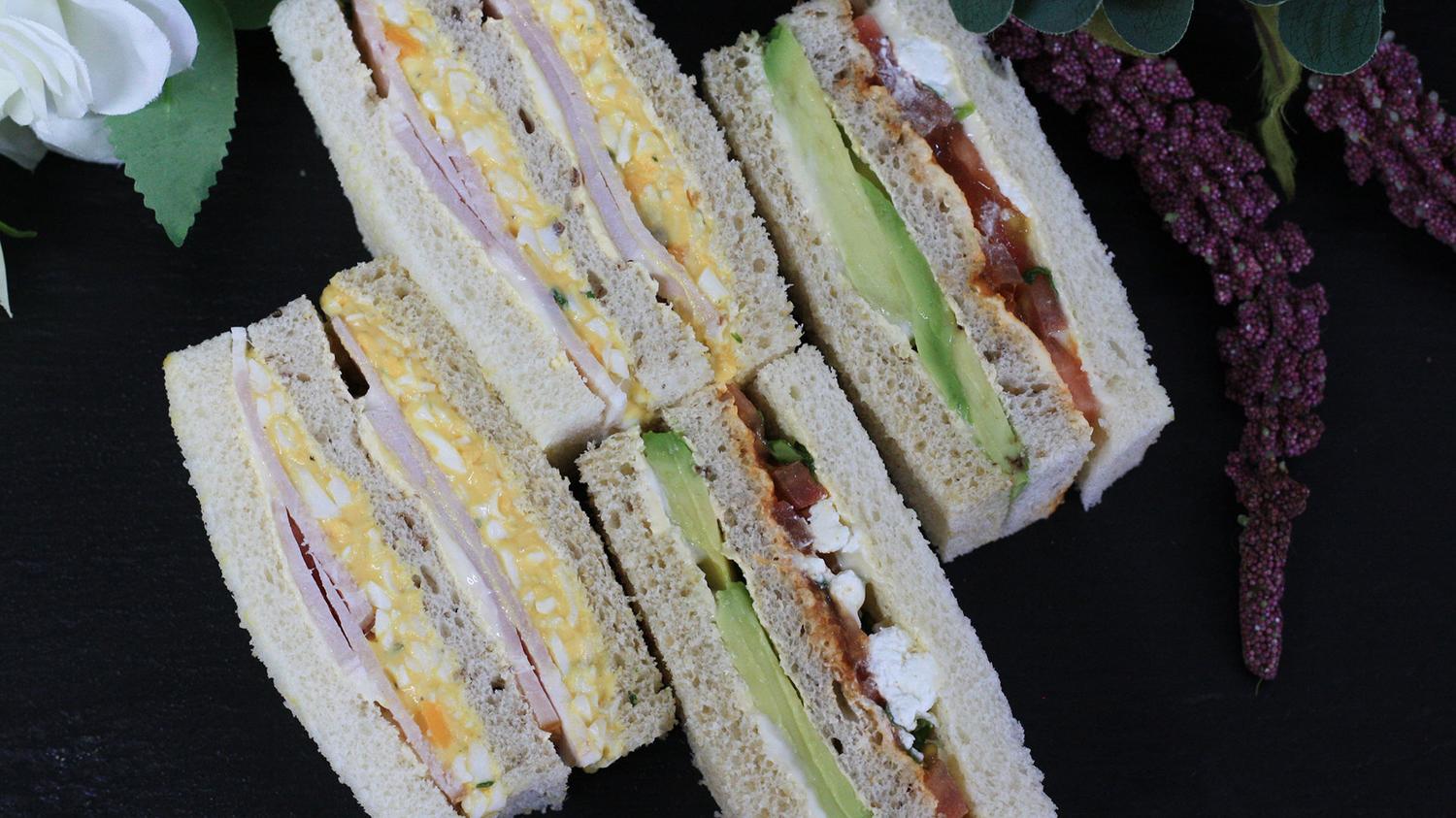 Ham Egg Salad and Rocket Finger Sandwich