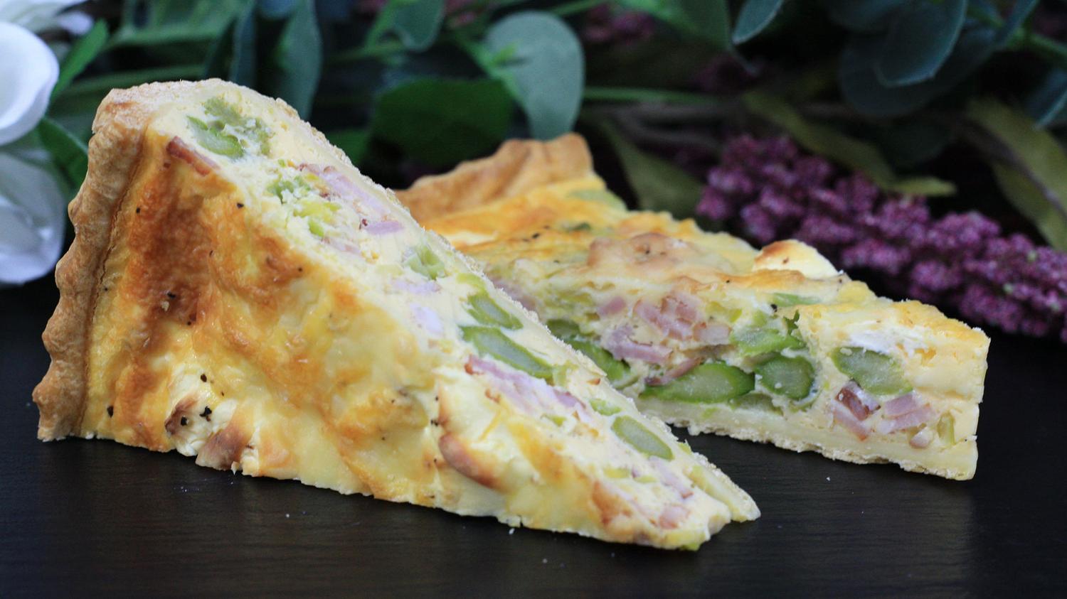 Bacon Asparagus Quiche Wedge