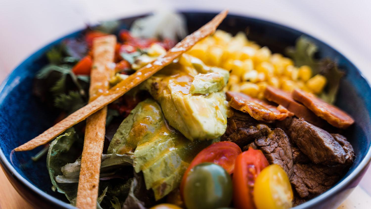 Sous Vide Fillet Steak Strips Mexican Salad
