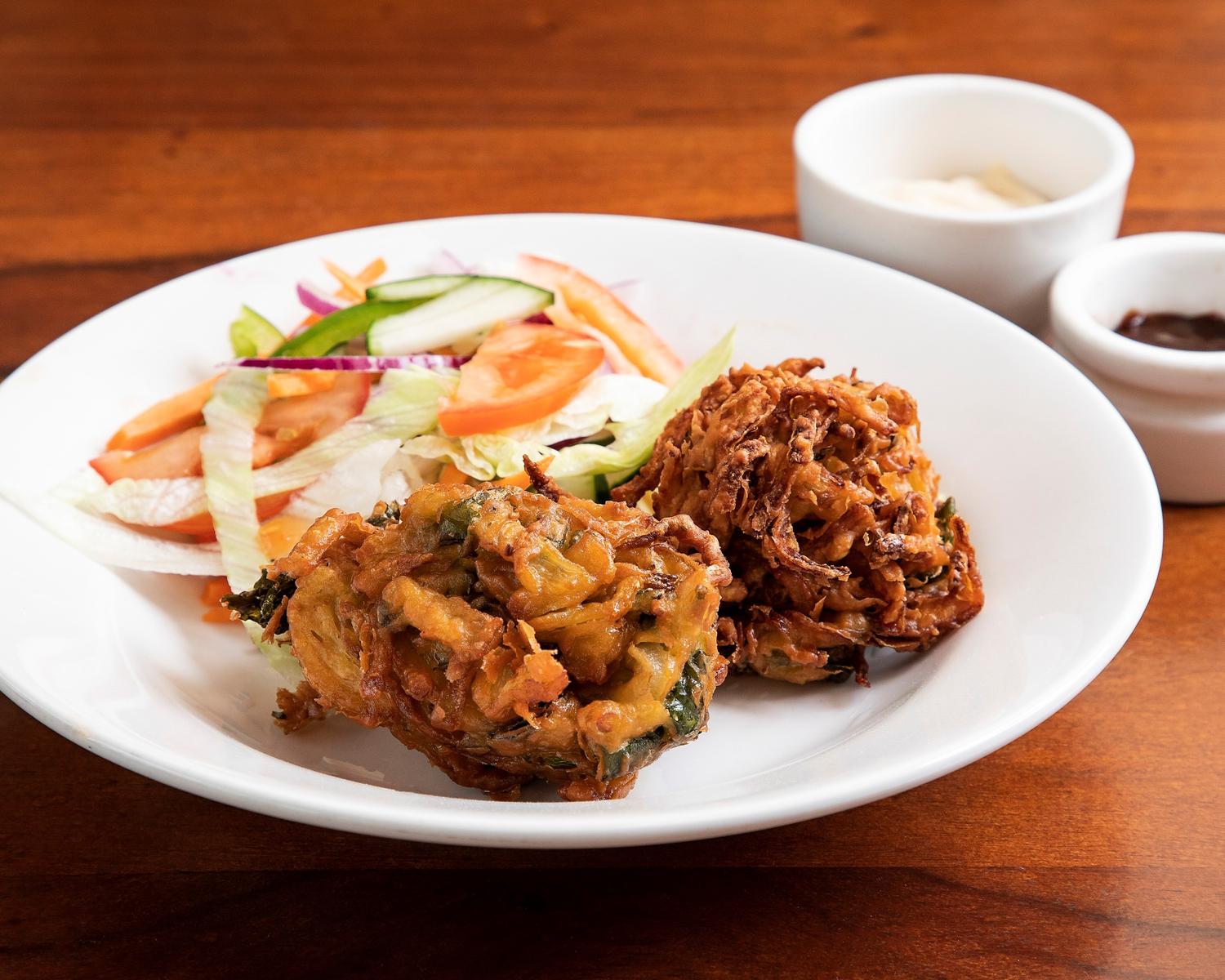 Onion and Spinach Bhaji