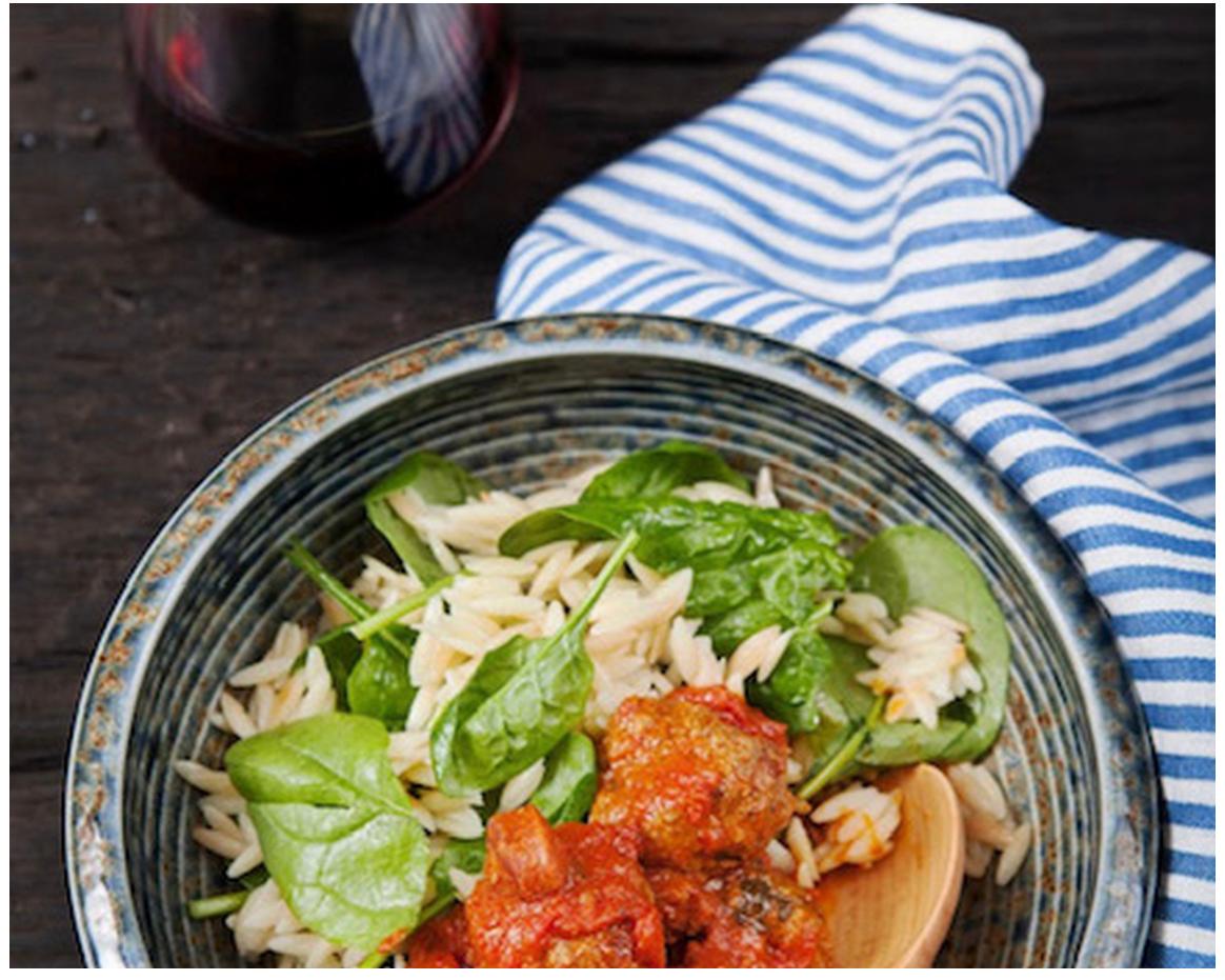Beef Meatballs with Chorizo & Orzo Pasta Platter