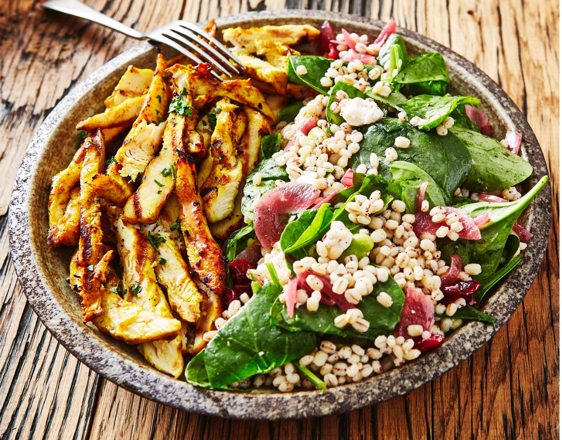 Chargrilled Chicken Shawarma w/ Pearl Barley Salad