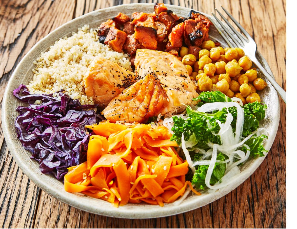 Tea Smoked Salmon Buddha bowl Platter 