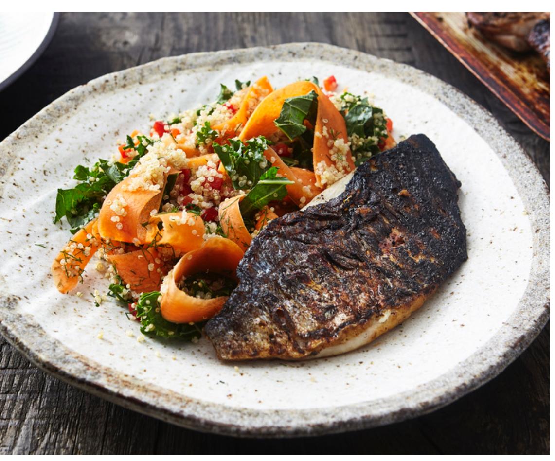 Blackened Sea Bream platter 