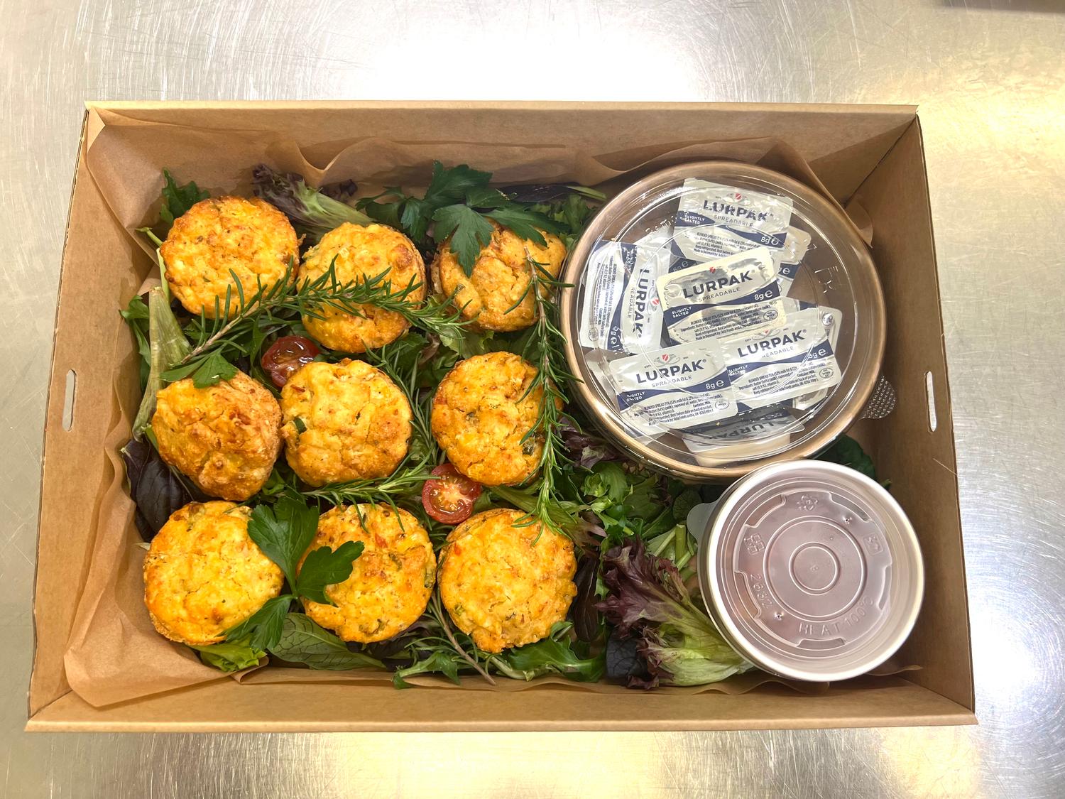 Medium Sized Savoury Muffin (Cut in Half)