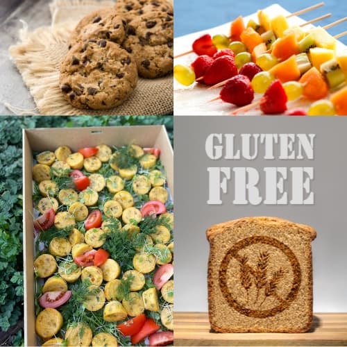 Frittata, Gluten Free Biscuit, Fruit Skewer Box