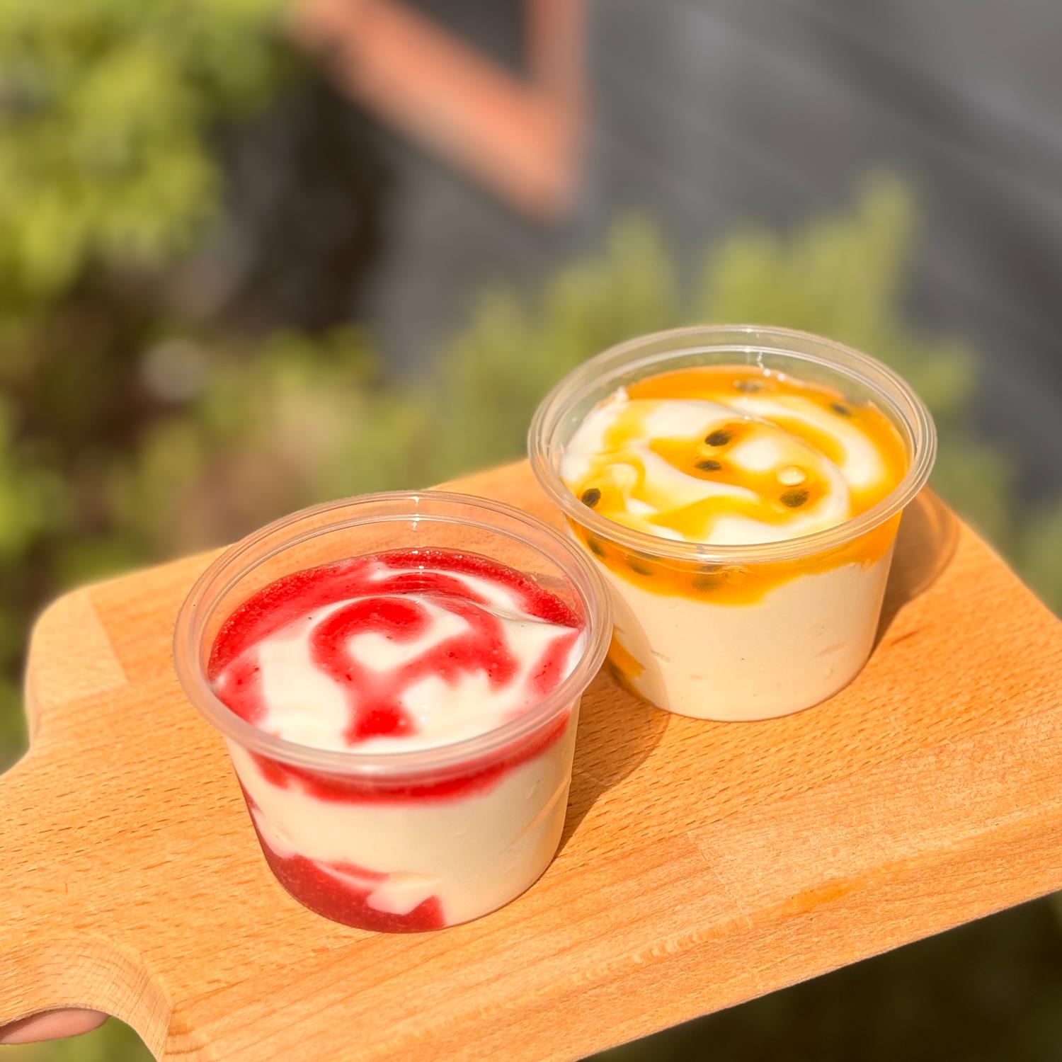 Vanilla Yoghurt Pot Topped with Fruit Coulis 150ML