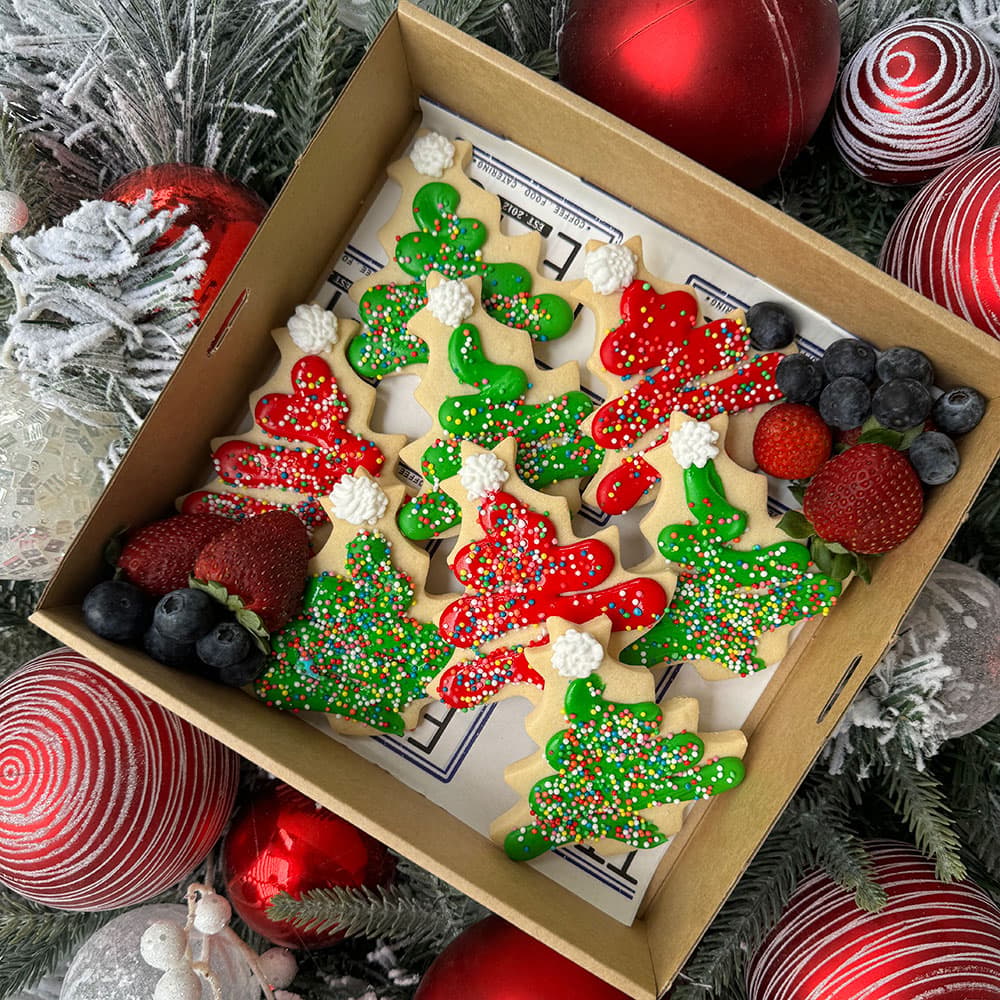 Xmas Tree Themed Cookies (Small Box)
