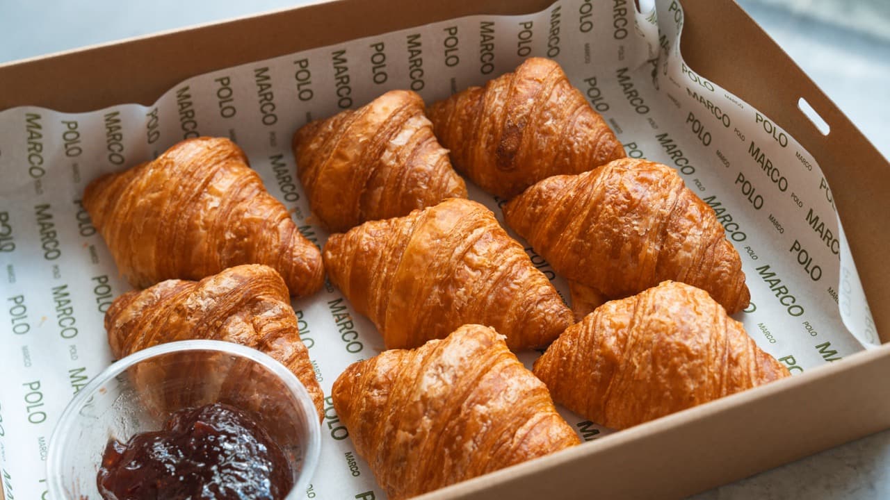 Mini Plain Croissants with Seasonal Jam