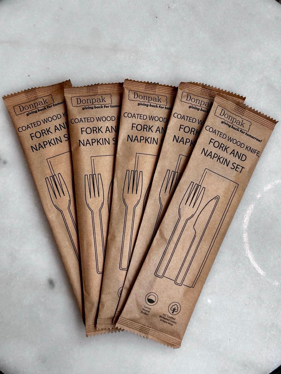 Individual Cutlery Pack - Knife, Fork, Napkin