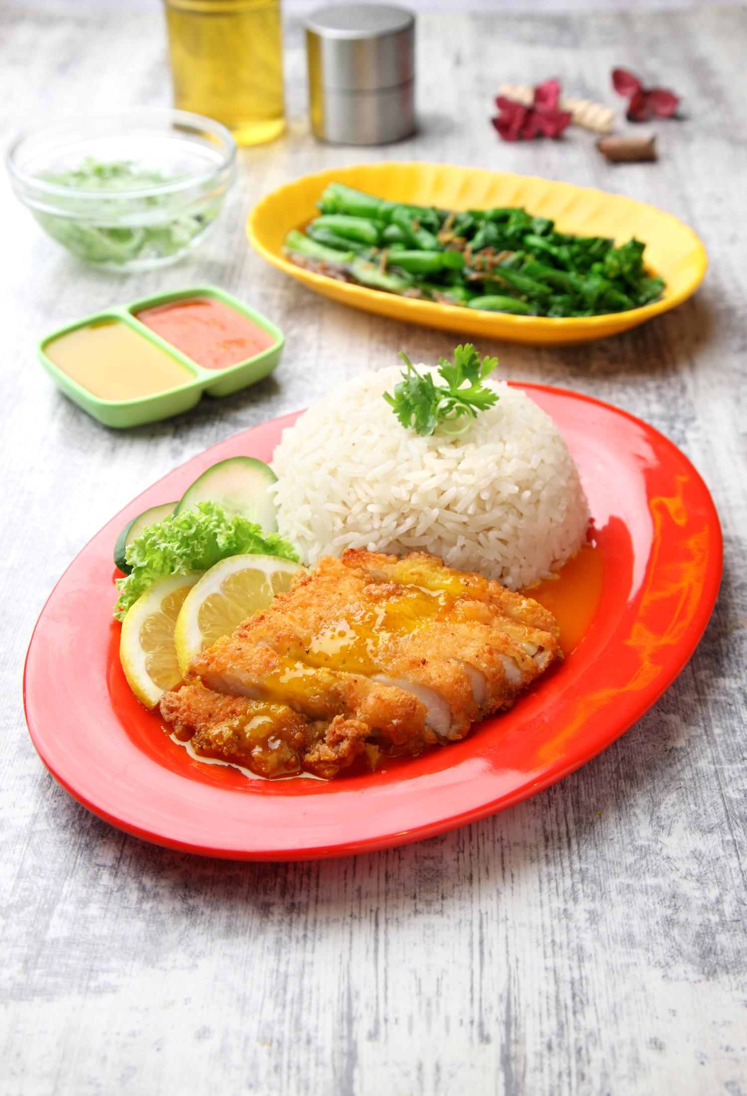 Lemon Chicken Cutlet Rice Set