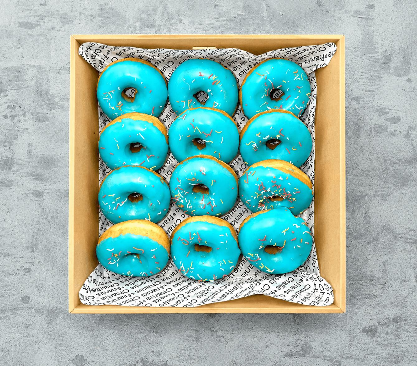 Blueberry + Rainbow Sprinkle Donuts (Box of 12)