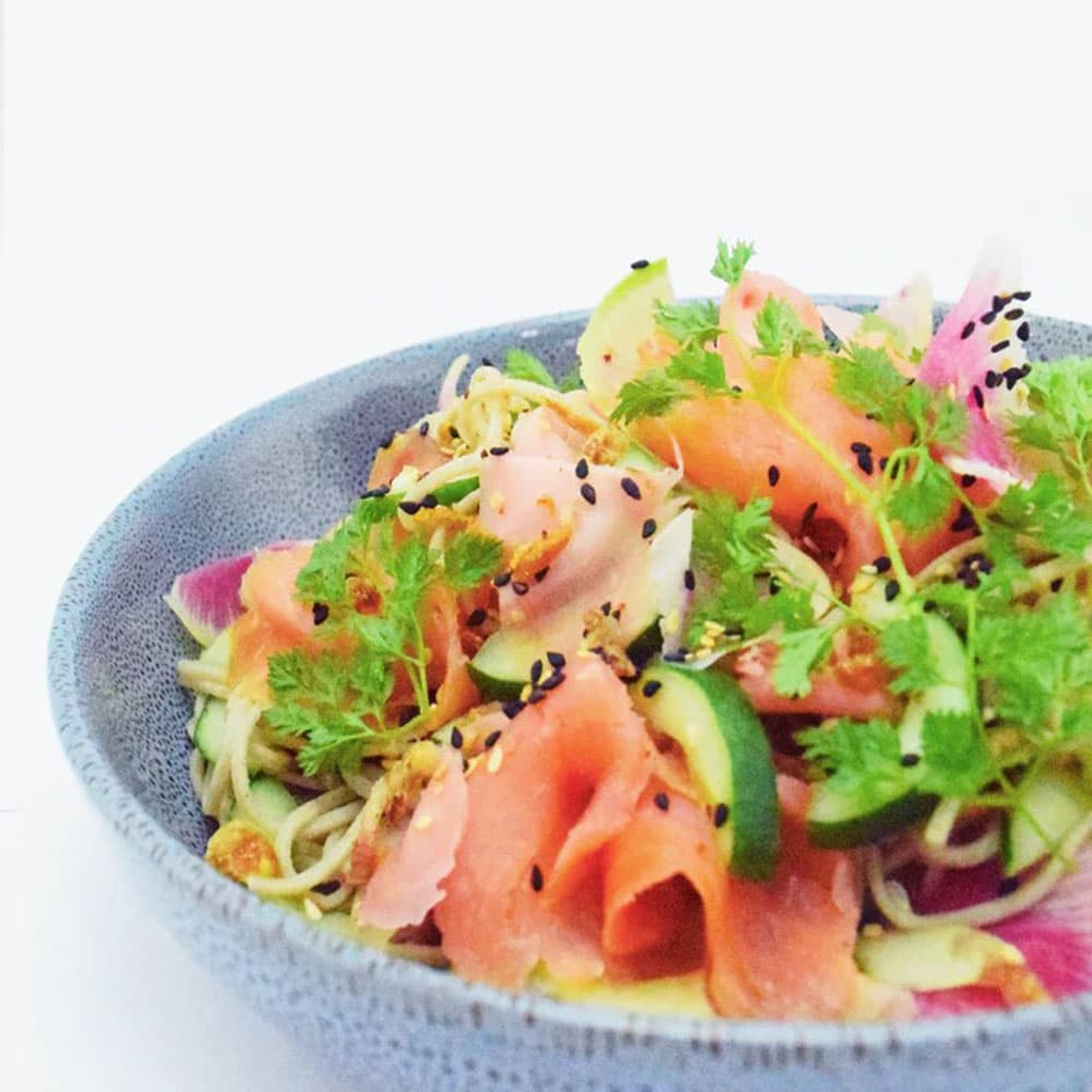 Smoked Salmon Soba Noodle Salad Platter (Large)