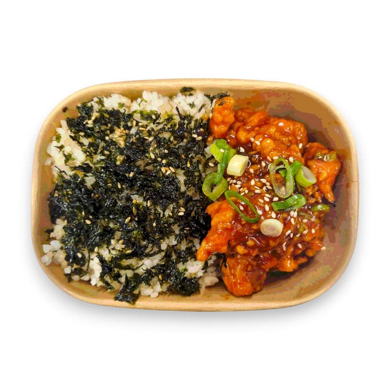 Gochujang Fried Chicken with Seaweed Rice Box