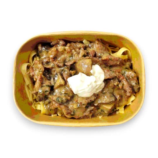 Creamy Beef Stroganoff Mushroom Fettuccine Platter