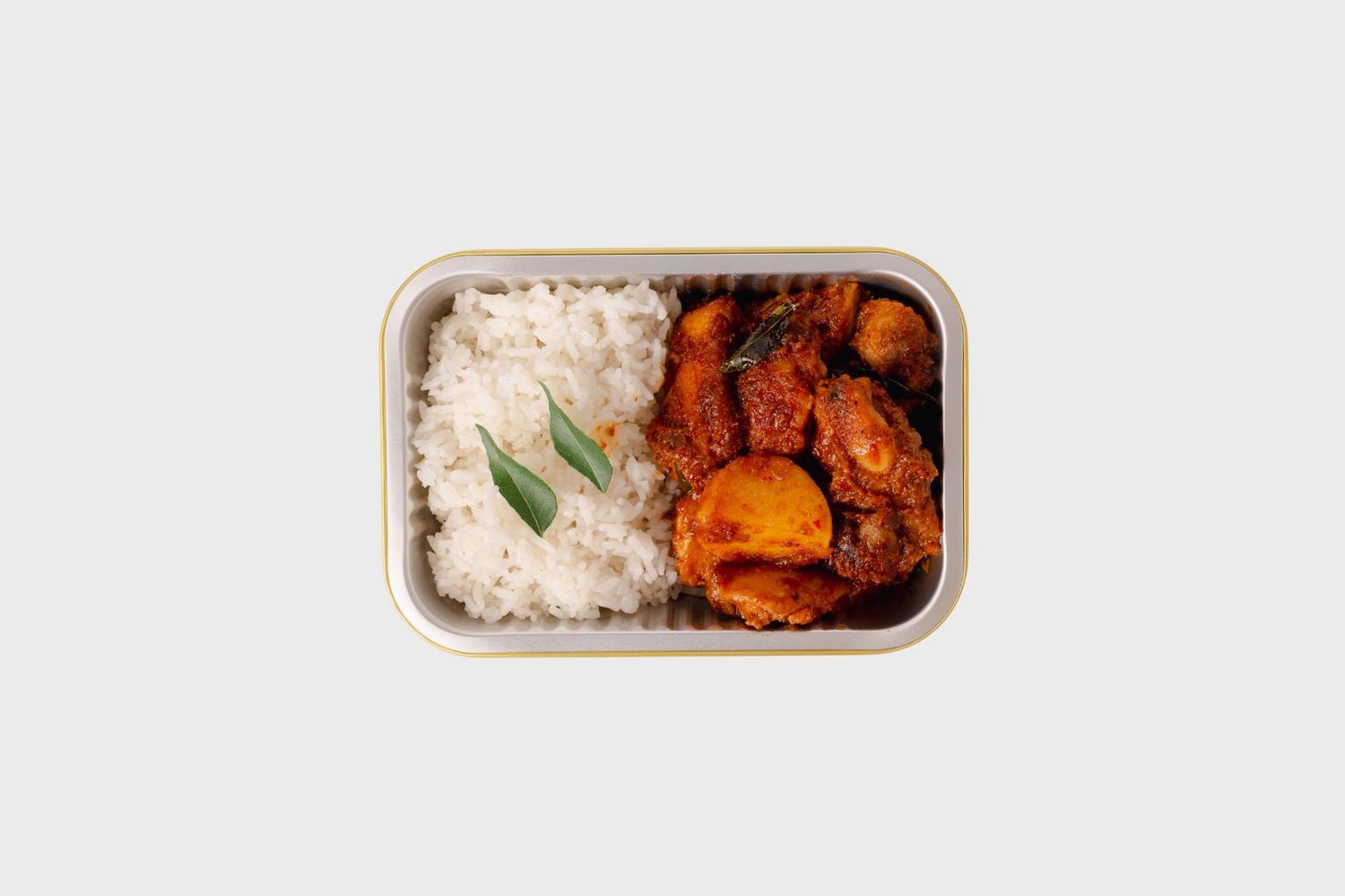 Indonesian Beef Rendang with Steamed Rice