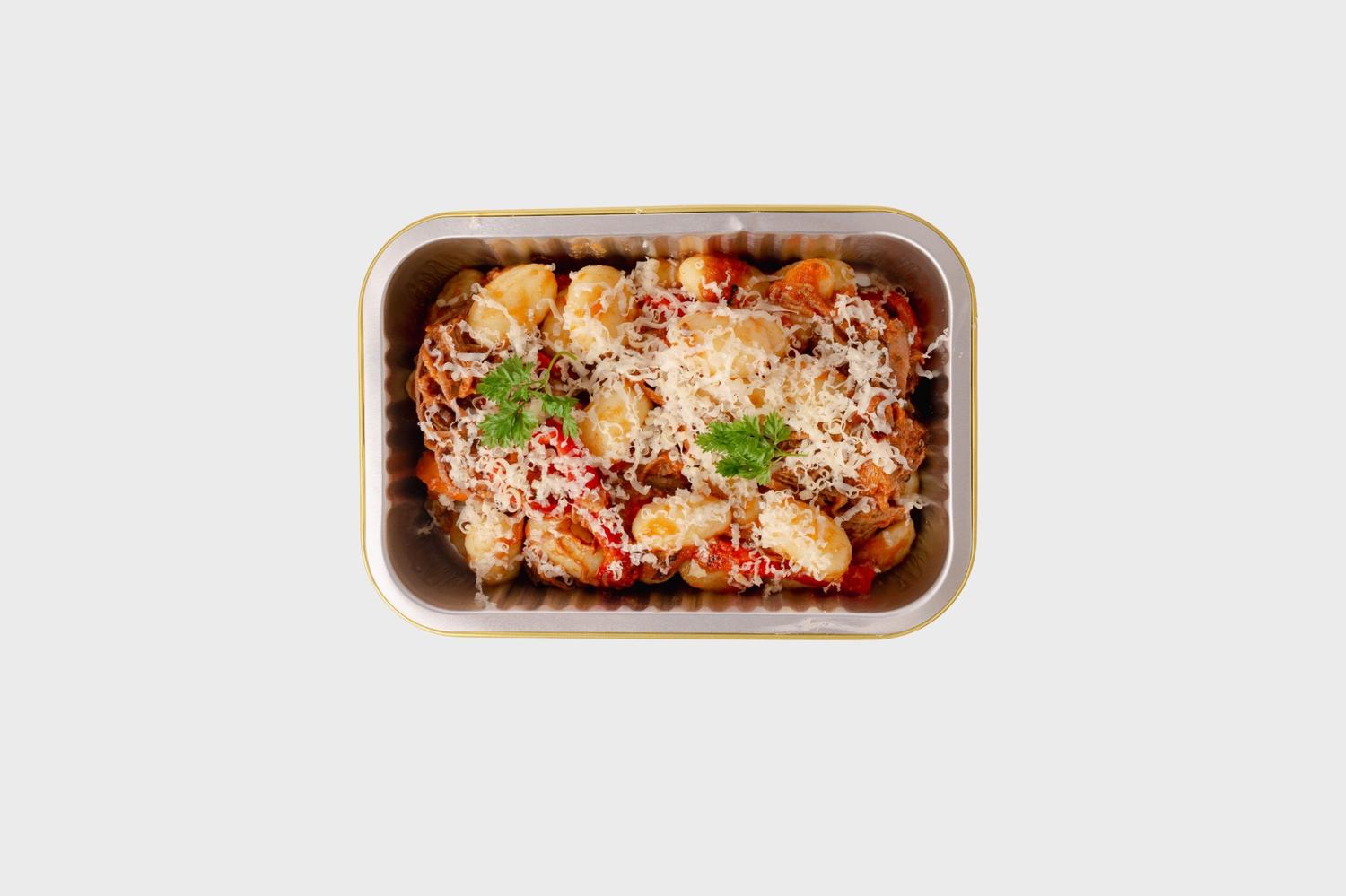 Braised Gnocchi Ragu with Parmesan