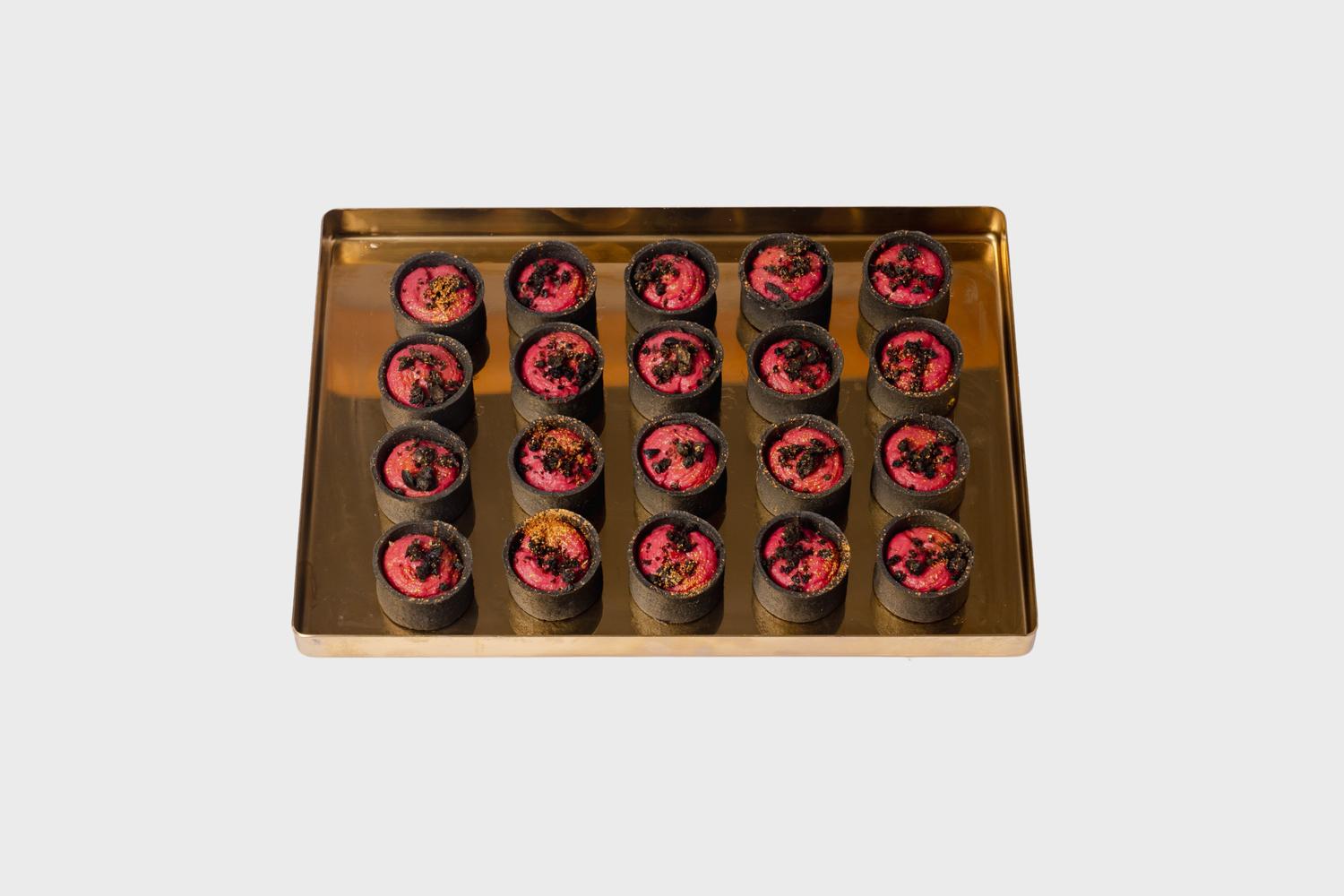 GF Vegan Beetroot Hummus & Black Olive Tart