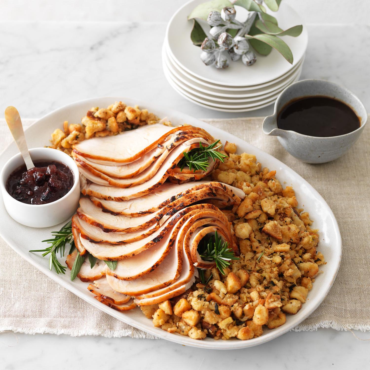 Roast Turkey with Stuffing & Cranberry