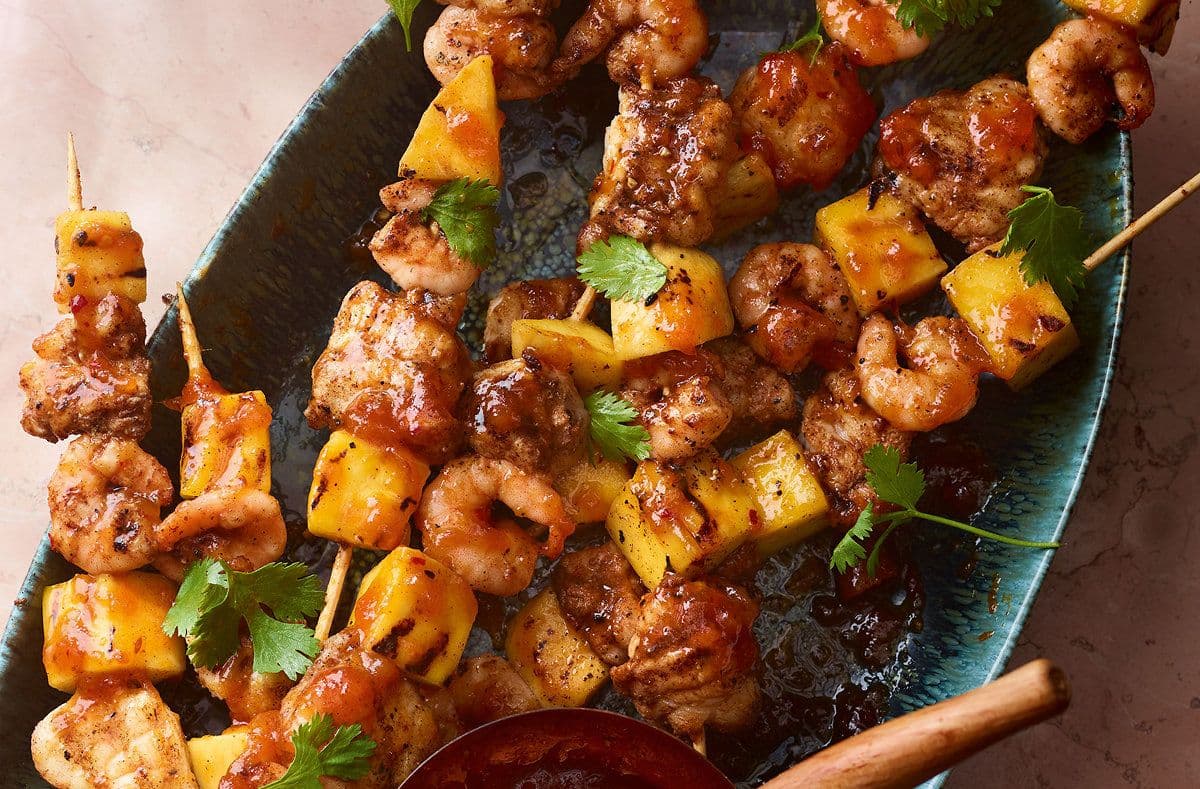Grilled Shrimp & Pineapple Skewers