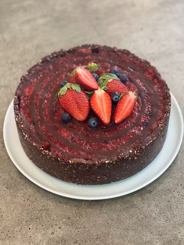 Whole Unbaked Vegan Cheesecake - Black Forest