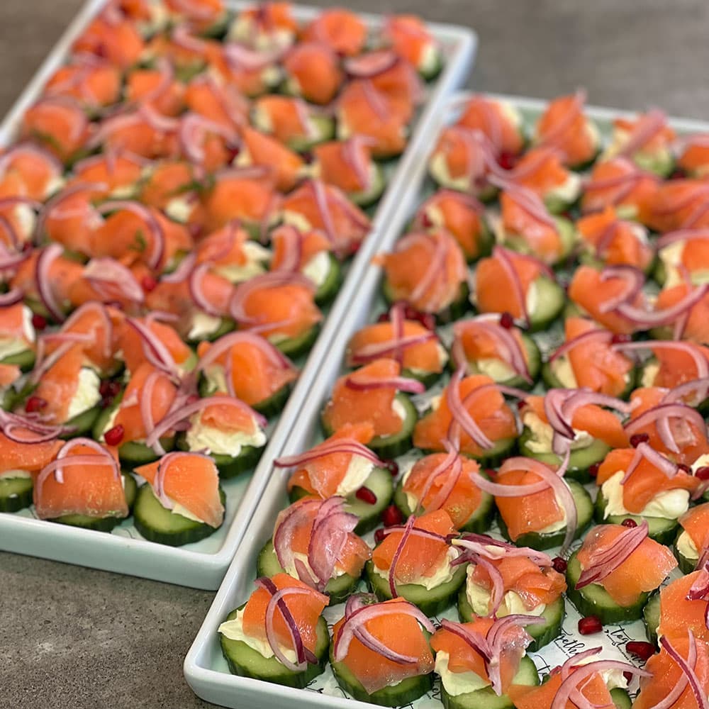 Cucumber, Cream Cheese & Salmon Bites Platter
