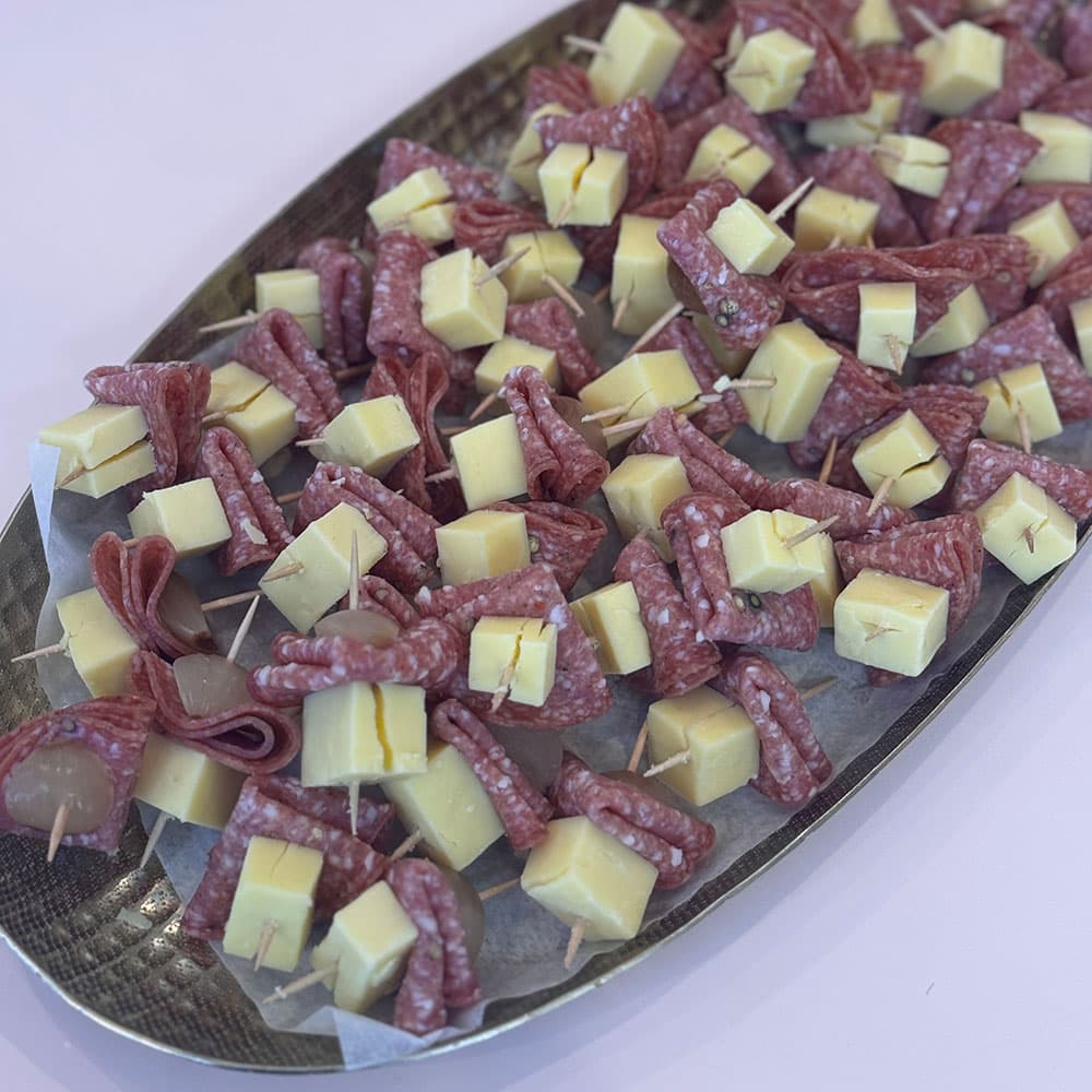 Salami, Cheddar & Pickled Onion Skewers Platter